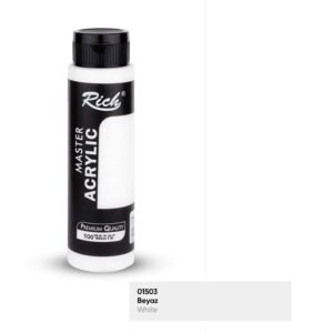 100 500 white 01503 White - Rich Master Acrylic Paint 500 cc