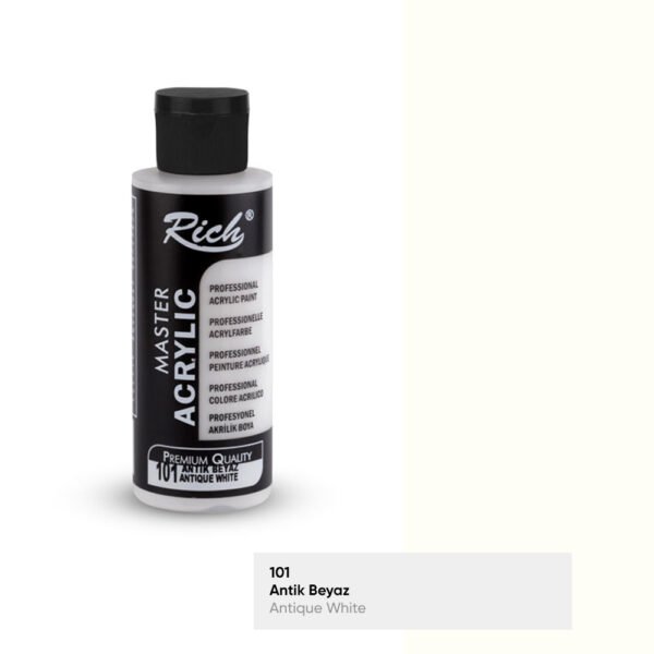 101 antique white 101 Antique White - Rich Master Acrylic Paint 120 cc