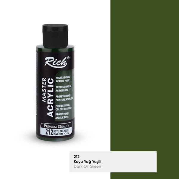 212 Dark Oil Green - Rich Master Acrylic Paint 120 cc