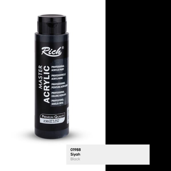 01988 Black - Rich Master Acrylic Paint 500 cc