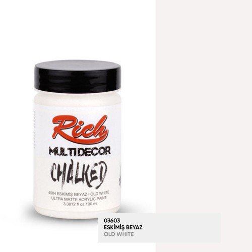 4504 Old White - Rich Multidecor Chalked Ultra Matte Acrylic Paint 100 cc