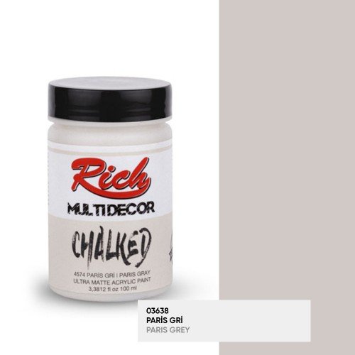 4574 Paris Grey - Rich Multidecor Chalked Ultra Matte Acrylic Paint 100 cc