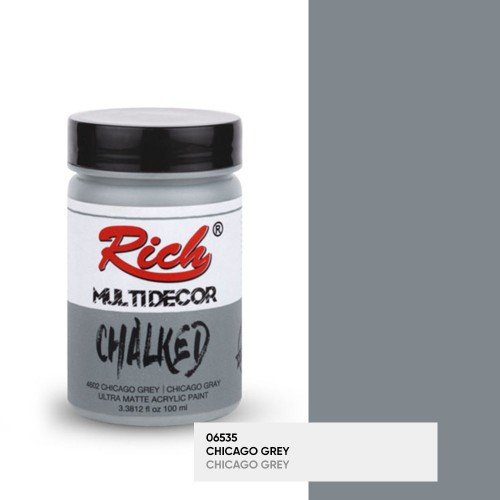 4602 Chicago Grey - Rich Multidecor Chalked Ultra Matte Acrylic Paint 100 cc