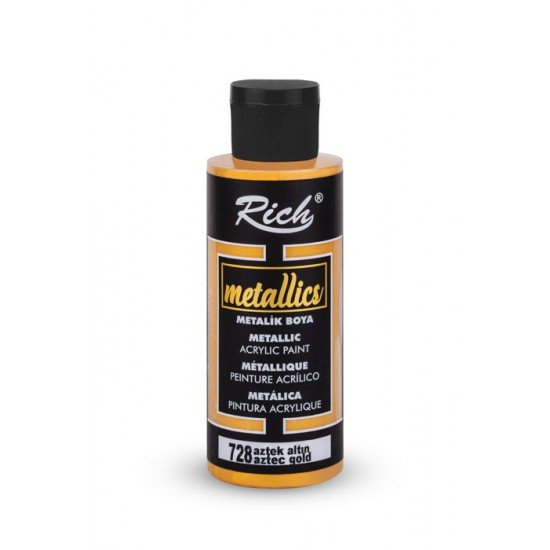 728 Aztec Gold - Rich Metallic Acrylic Paint 70 cc