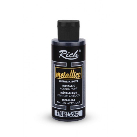 770 Black - Rich Metallic Acrylic Paint 70 cc