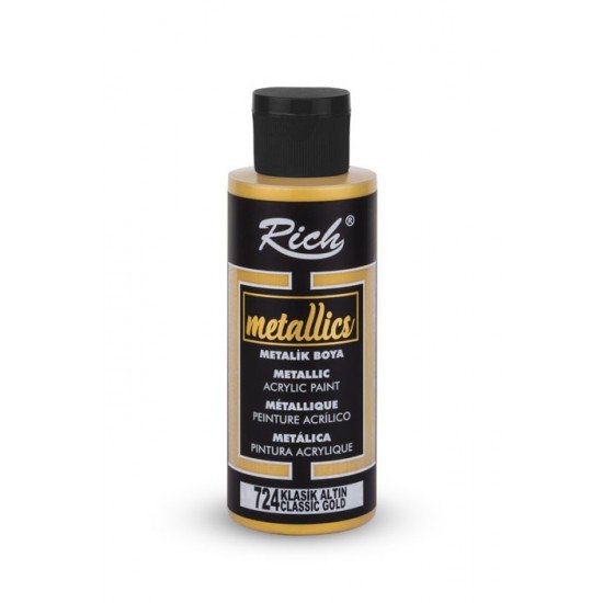 724 Classic Gold - Rich Metallic Acrylic Paint 70 cc