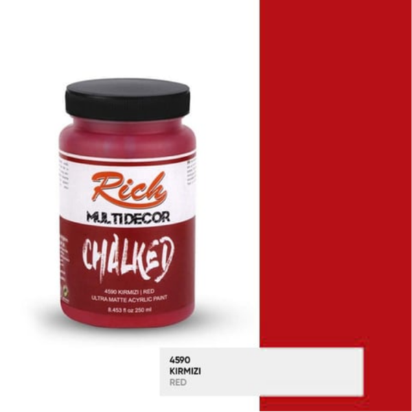 4590 Red - Rich Multidecor Chalked Ultra Matte Acrylic Paint 250 cc