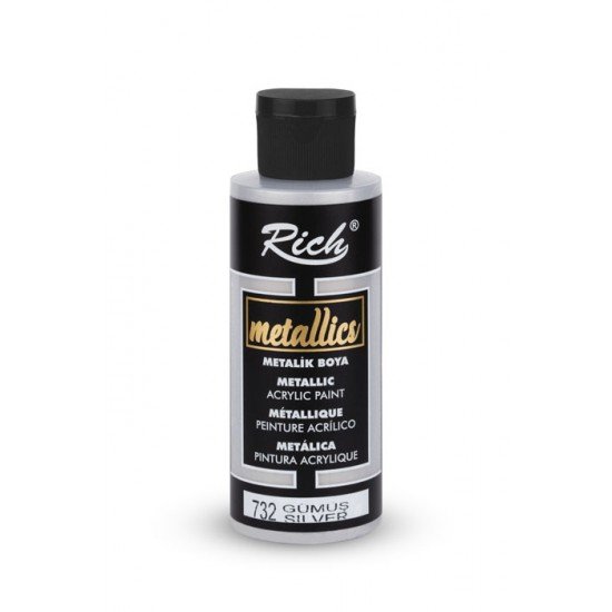 732 Silver - Rich Metallic Acrylic Paint 700 cc