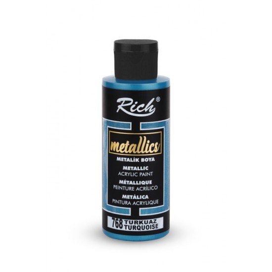 768 Turquoise - Rich Metallic Acrylic Paint 70 cc