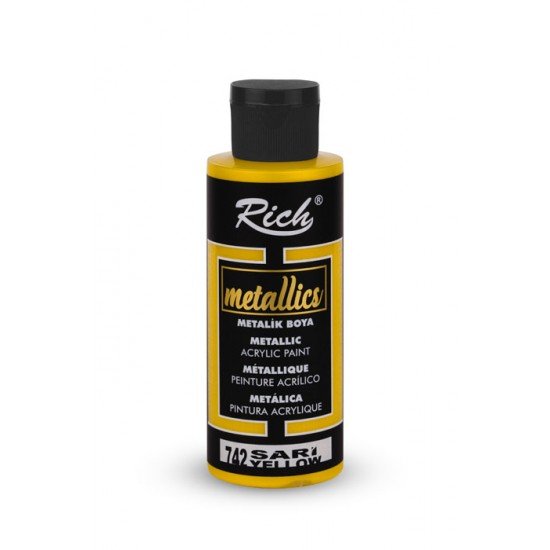 742 Yellow - Rich Metallic Acrylic Paint 70 cc